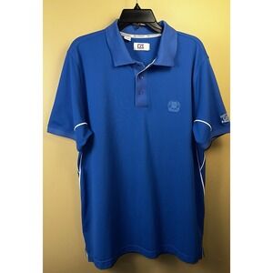 Cutter Buck Golf Polo Shirt Mens XL Blue w/White Accents Short Sleeve Belmont CB